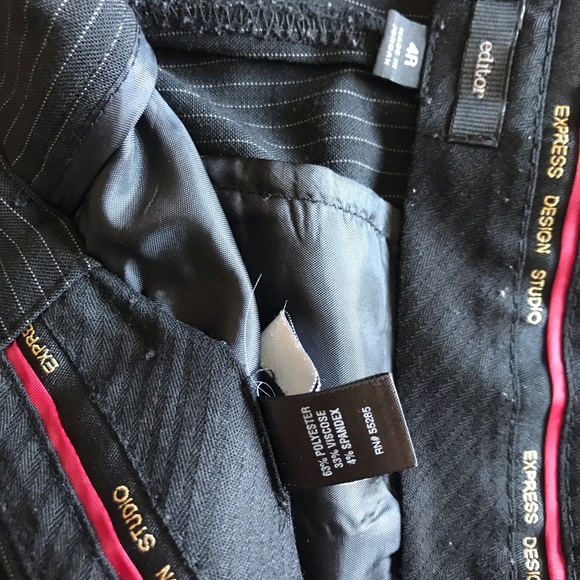 Black pinstripe Express Editor dress slacks size 4 - Picture 2 of 4